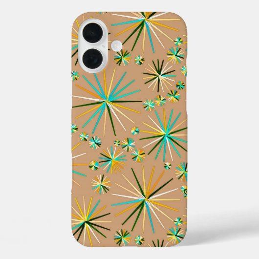 ミッドセンチュリースプートニク模様、Taupe Tan Case-Mate iPhoneケース (裏面)