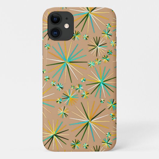 ミッドセンチュリースプートニク模様、Taupe Tan Case-Mate iPhoneケース (裏面)