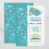 ミッドセンチュリースポモダンットニック婚約パーティ 招待状 (正面/裏面)