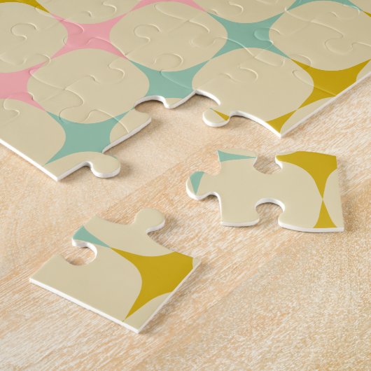 ミッドセンチュリースモダンターズ |ヴィンテージパーソナライズされた色 ジグソーパズル (側面)