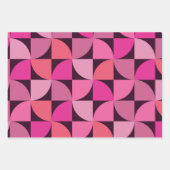 ミッドセンチュリーセミサークルピンクサンゴ ラッピングペーパーシート (正面3)