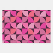 ミッドセンチュリーセミサークルピンクサンゴ ラッピングペーパーシート (正面2)