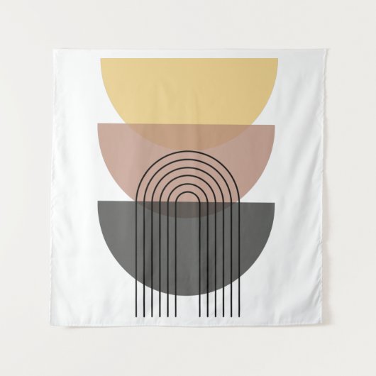 ミッドセンチュリータペストリー/ニュートラル/幾何学的 タペストリー (正面)