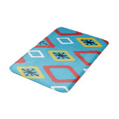 ミッドセンチュリーダイアモンブルーレッドイエロー バスマット (アングル)