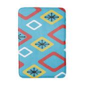 ミッドセンチュリーダイアモンブルーレッドイエロー バスマット (正面縦)