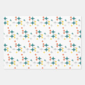 ミッドセンチュリーダイヤモンドスターバストターコイズオレンジ ラッピングペーパーシート (正面)