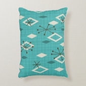 ミッドセンチュリーダイヤモンドスターバストターコイズ アクセントクッション (正面(垂直))