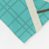 ミッドセンチュリーダイヤモンドスターバストターコイズ フリースブランケット (角)