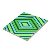 ミッドセンチュリーダイヤモンドパターンジェードグリーンとアクア タイル (側面)