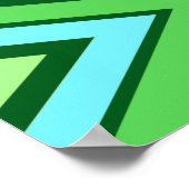 ミッドセンチュリーダイヤモンドパターンジェードグリーンとアクア ポスター (角)