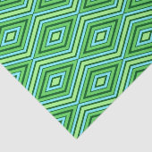 ミッドセンチュリーダイヤモンドパターンジェードグリーンとアクア 薄葉紙 (詳細)