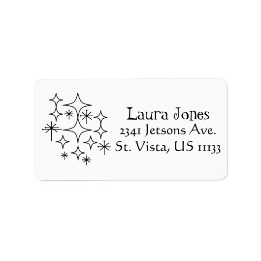 ミッドセンチュリーダモダンイヤモンドスターバスト白黒 ラベル (正面)