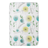 ミッドセンチュリーダンデリオンクロック黄色と青 バスマット (正面縦)