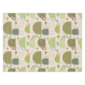 ミッドセンチュリーティーカップパターン テーブルクロス (正面(横))