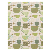 ミッドセンチュリーティーカップパターン テーブルクロス (正面)