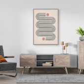 ミッドセンチュリーテラコッタ抽象芸術波ポスター ポスター