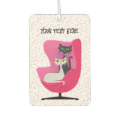 ミッドセンチュリーディメンズルックキャッツチェアピンクドット カーエアーフレッシュナー (正面)