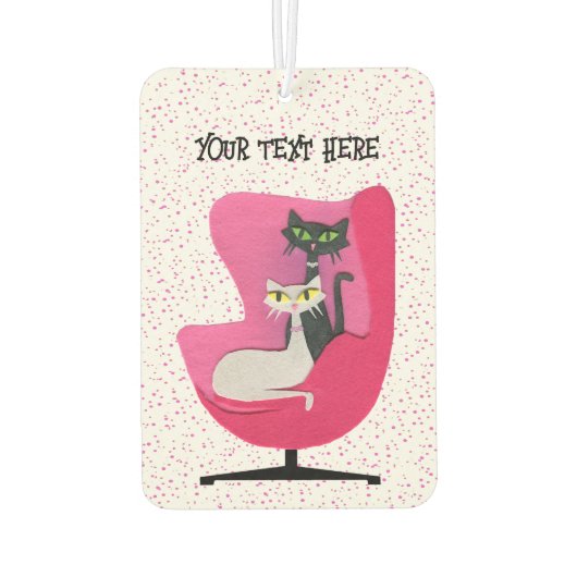 ミッドセンチュリーディメンズルックキャッツチェアピンクドット カーエアーフレッシュナー (裏面)