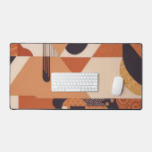 ミッドセンチュリーデザインの暖色 デスクマット (キーボード&マウス)