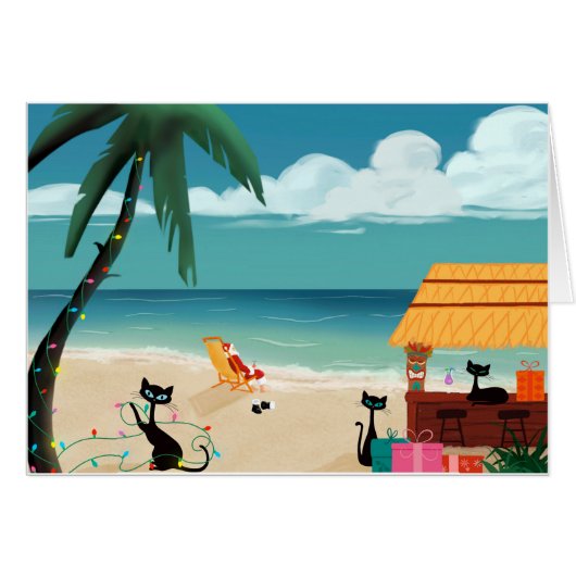 ミッドセンチュリーデザイン – 子猫とサンタ (正面横)