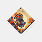 ミッドセンチュリートルコの感謝祭のナプキンモダン スタンダードカクテルナプキン (角)