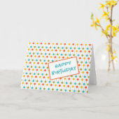 ミッドセンチュリードットパターン誕生日カード カード (黄色い花)