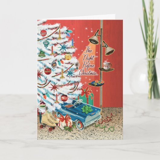 ミッドセンチュリーナイト前レトロクリスマスカード シーズンカード (正面)