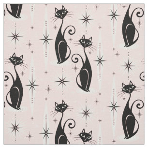 ミッドセンチュリーニャウレトロアトミックが温かいピンク ファブリック