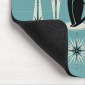 ミッドセンチュリーニャウレトロアトミック・キャッツ・オン・ブルー マウスパッド (コーナー)