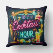 ミッドセンチュリーネオンサインカクテルアワーカップル クッション (裏面)