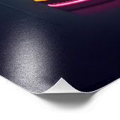 ミッドセンチュリーネオンサインカクテルアワーカップル フォトプリント            (角)