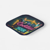 ミッドセンチュリーネオンサインカクテルアワーカップル ペーパープレート (傾斜あり)