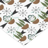 ミッドセンチュリーハウスプラントオンホワイト |美しいレトロ ショートテーブルランナー (コーナー)