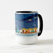 ミッドセンチュリーハウズモダンクリスマスシーンマグ マグカップ (正面右)