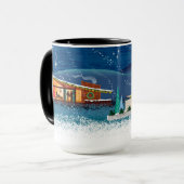 ミッドセンチュリーハウズモダンクリスマスシーンマグ マグカップ (正面左)