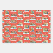 ミッドセンチュリーハウズモダンクリスマスラッピング紙 ラッピングペーパーシート (正面3)
