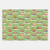 ミッドセンチュリーハウズモダンクリスマスラッピング紙 ラッピングペーパーシート (正面2)