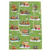 ミッドセンチュリーハウズモダンクリスマス抱き枕グリーン ミディアムペーパーバッグ (裏面)