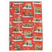 ミッドセンチュリーハウズモダンクリスマス抱き枕レッド ミディアムペーパーバッグ (裏面)