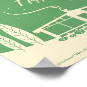 ミッドセンチュリーハッピーホリデーズスノーシーングリーン ポスター (角)