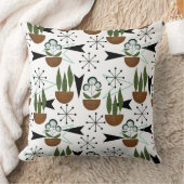 ミッドセンチュリーハモダンウス植物 |原子 クッション (ブランケット)