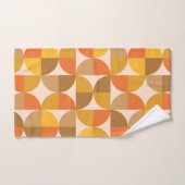 ミッドセンチュリーハーフサークルイエローオレンジブラウン バスタオルセット (ハンドタオル)