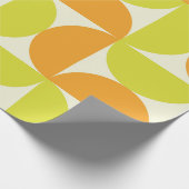 ミッドセンチュリーハーフサークルオレンジと黄色 ラッピングペーパー (角)