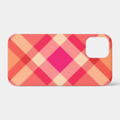 ミッドセンチュリーバイアスプレイドオレンジ、サンゴ&明るい赤紫色 Case-Mate iPhoneケース (裏面 (横))