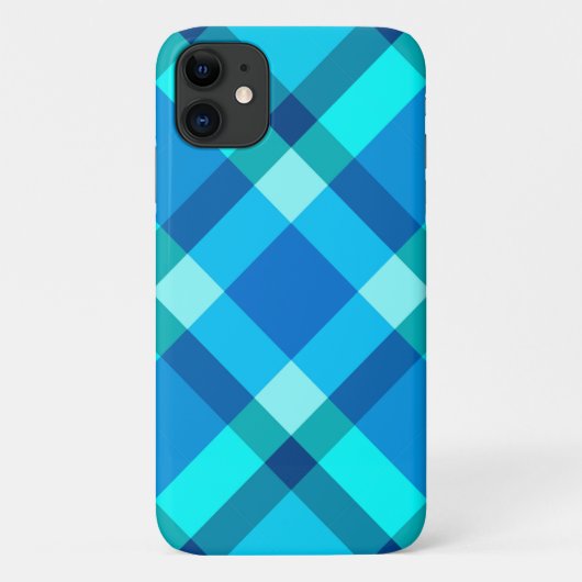 ミッドセンチュリーバイアスプレイド、コバルトブルーとターコイズ Case-Mate iPhoneケース (裏面)