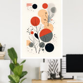 ミッドセンチュリーバウハウスジオメトリックアート ポスター (ホームオフィス)