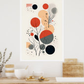 ミッドセンチュリーバウハウスジオメトリックアート ポスター (キッチン)