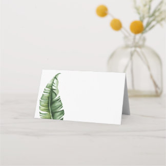 ミッドセンチュリーバナナリーフとカバナストライプ プレイスカード