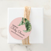ミッドセンチュリーバナナリーフベビーシャワーメッセージカード フェイバータグ (インサイチュ)