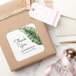 ミッドセンチュリーバナナリーフ結婚のウェルカムバッグラベル ラウンドシール